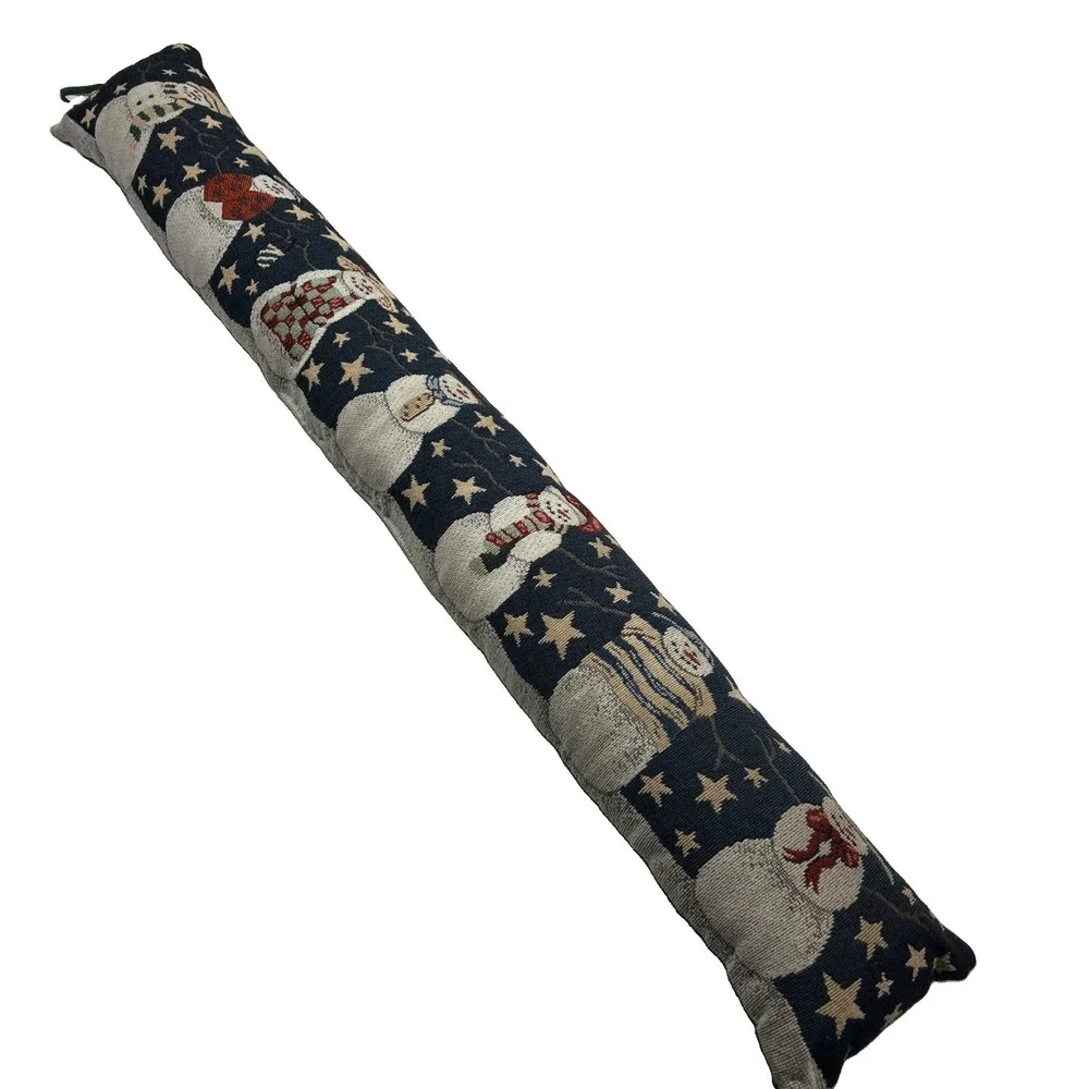 Christmas Snowman Woven Door Draft Stopper Fabric Draft Excluder Holiday Decor